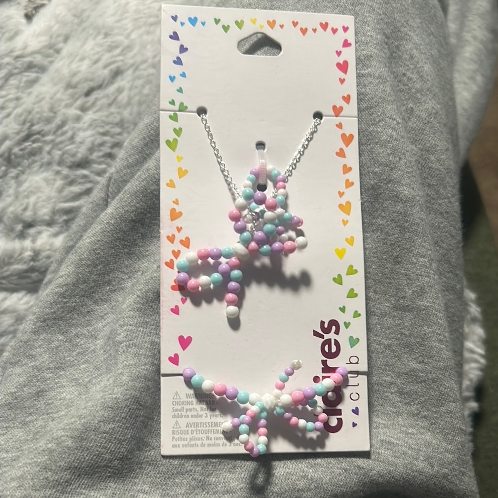 Claire's Colorful Beaded Necklace and Ring Set